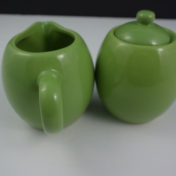 Old Amsterdam Porcelain Works Mojito Lime Creamer & Sugar Set EUC Like New - Picture 8 of 8